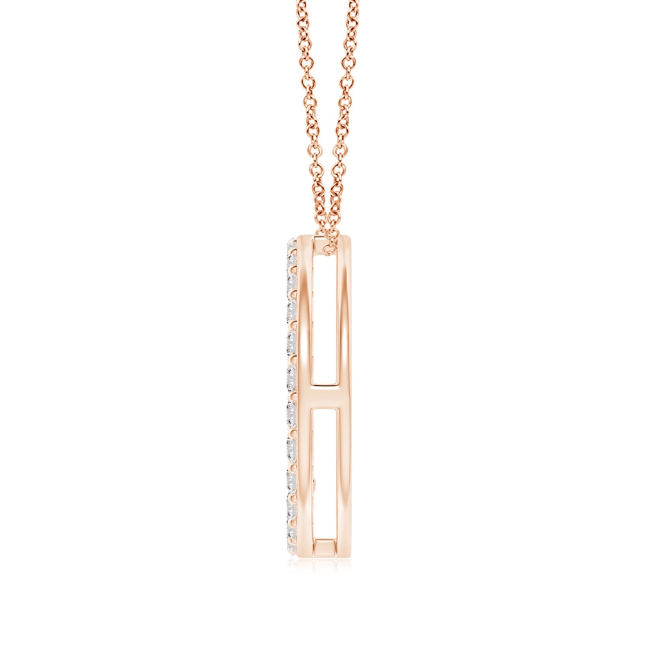 2.4mm IJI1I2 Prong-Set Diamond Peace Sign Pendant in 18K Rose Gold side 199