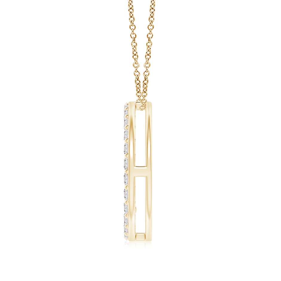 2.4mm IJI1I2 Prong-Set Diamond Peace Sign Pendant in Yellow Gold side 199