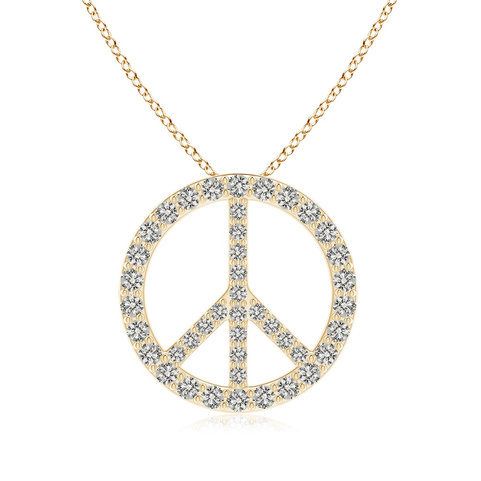 2.4mm KI3 Prong-Set Diamond Peace Sign Pendant in 18K Yellow Gold 