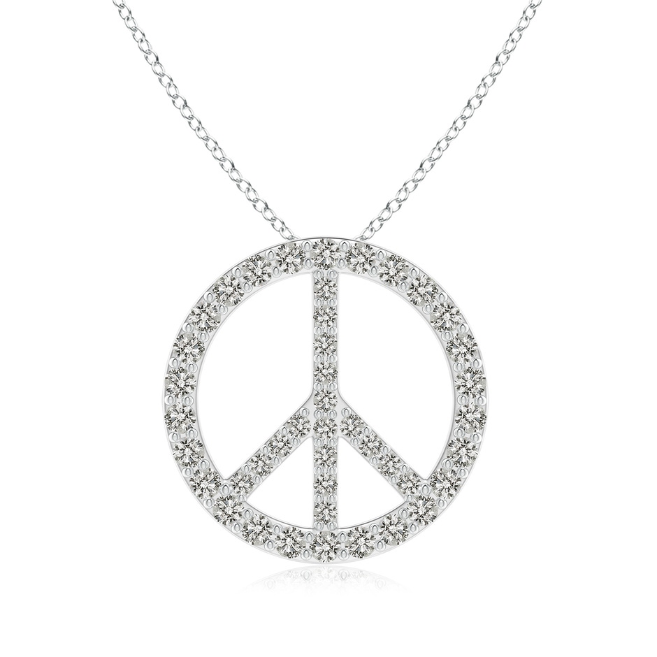 2.4mm KI3 Prong-Set Diamond Peace Sign Pendant in White Gold 