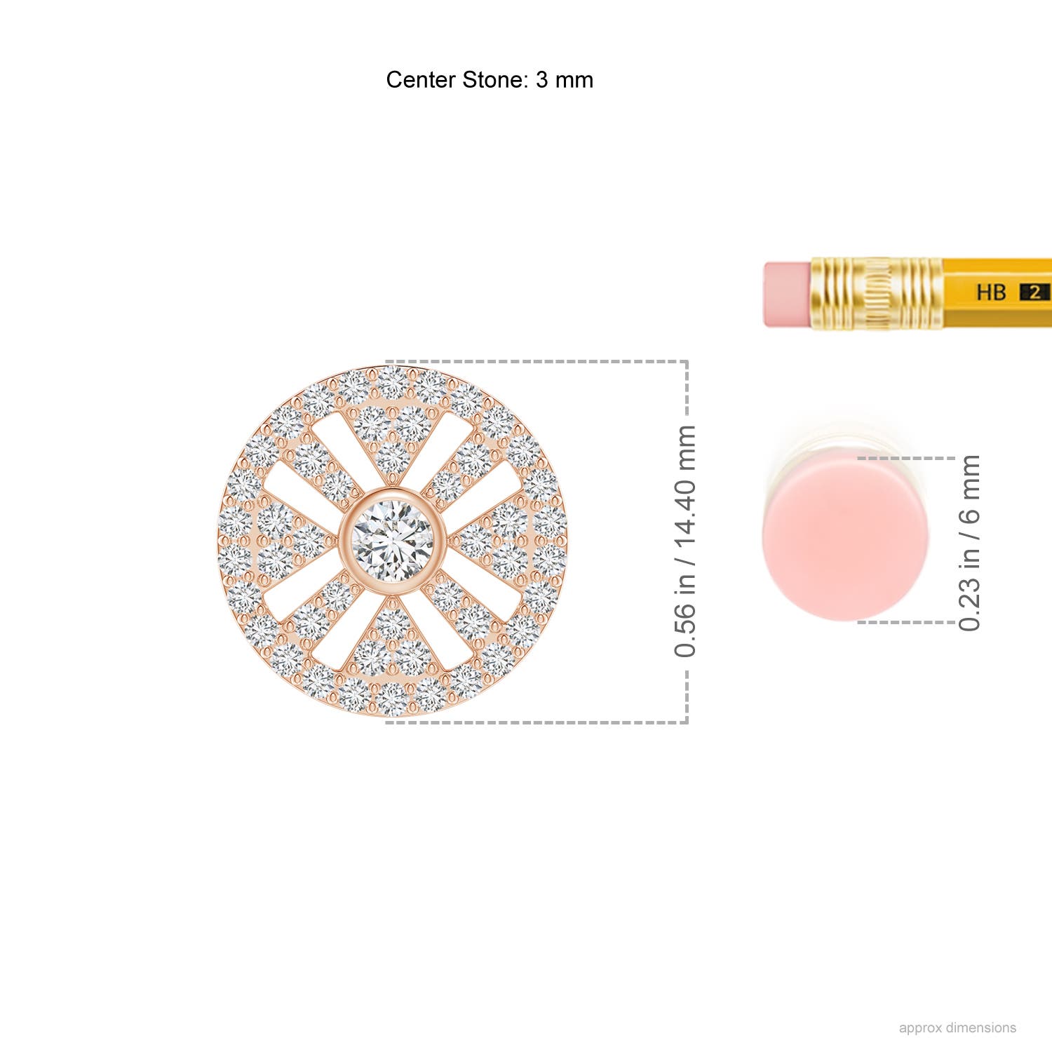 H, SI2 / 0.66 CT / 14 KT Rose Gold