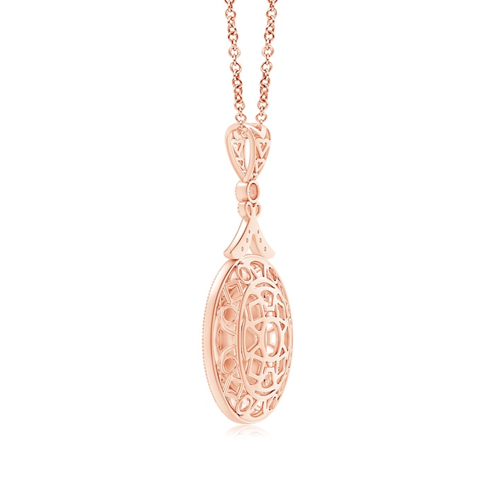 2.1mm AAAA Vintage Style Coffee Diamond Clustre Pendant with Milgrain in Rose Gold Product Image