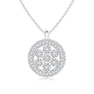 1.5mm HSI2 Channel-Set Diamond Clustre Halo Pendant in White Gold