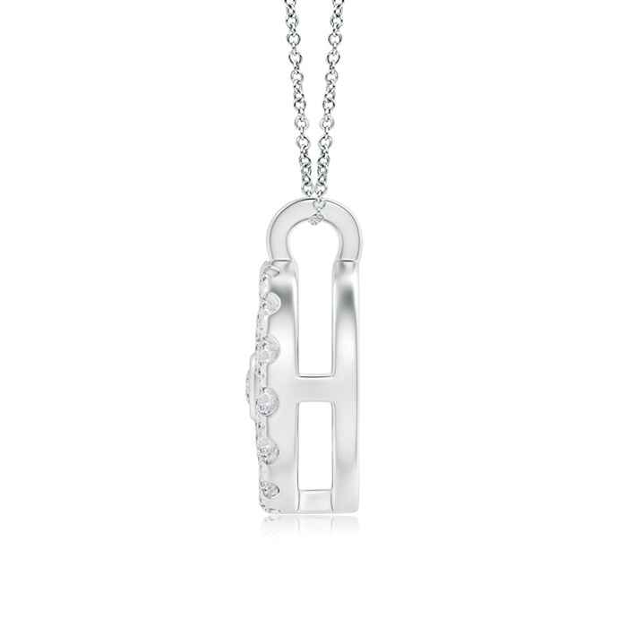 1.5mm HSI2 Channel-Set Diamond Clustre Halo Pendant in White Gold product image