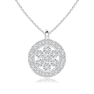 1.8mm HSI2 Channel-Set Diamond Clustre Halo Pendant in White Gold