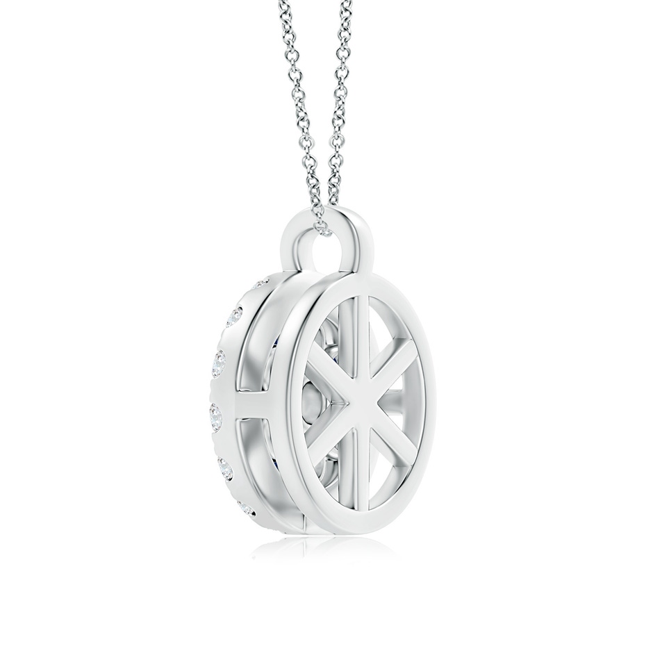 1.5mm AAAA Channel-Set Sapphire Flower Pendant with Diamond Halo in White Gold side 299