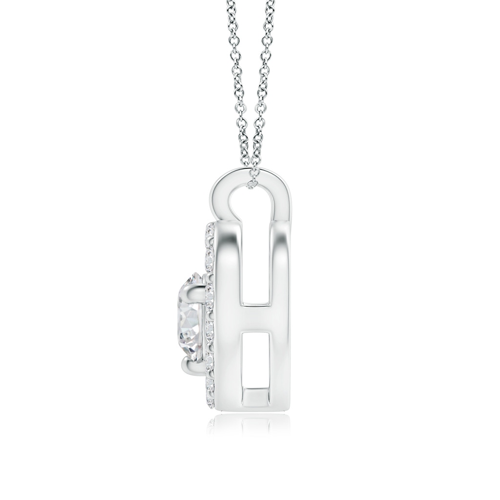 3mm HSI2 Solitaire Diamond Open Heart Pendant with Accents in White Gold - side 199