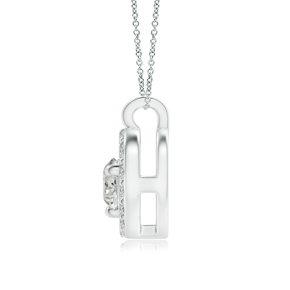 3mm KI3 Solitaire Diamond Open Heart Pendant with Accents in 18K White Gold side 199