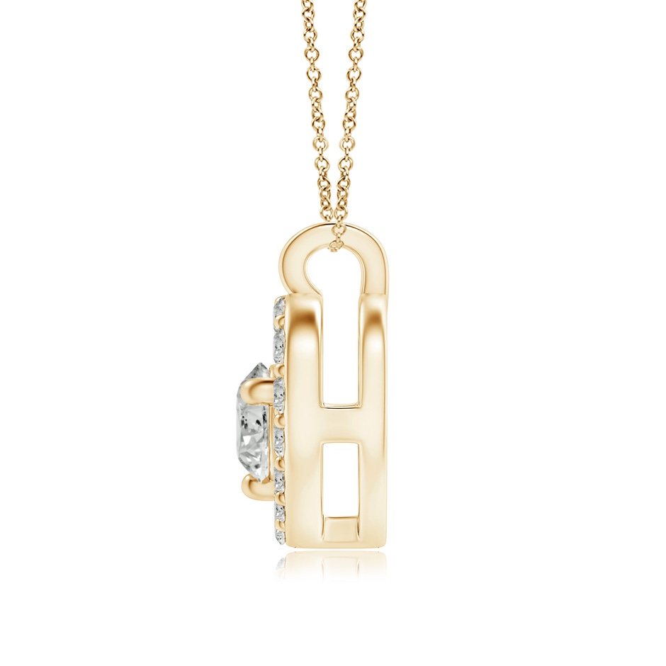3mm KI3 Solitaire Diamond Open Heart Pendant with Accents in Yellow Gold side 199