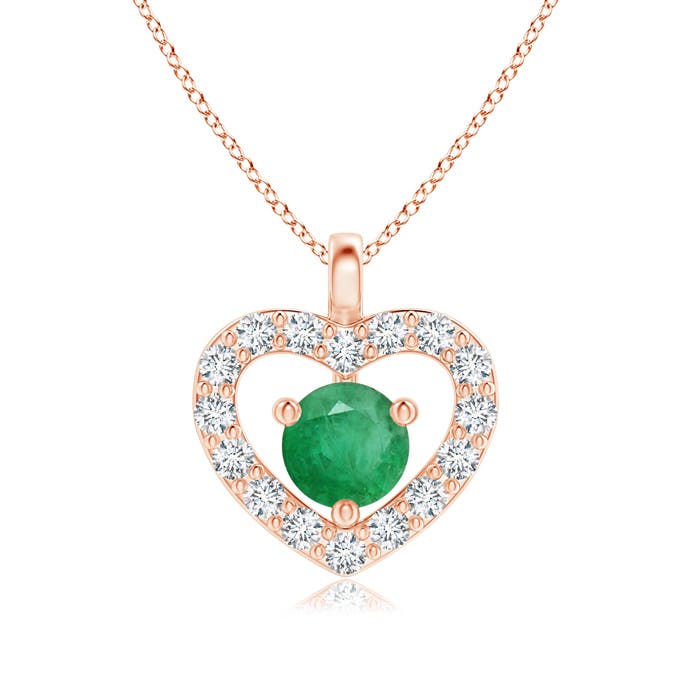 A - Emerald / 0.15 CT / 14 KT Rose Gold