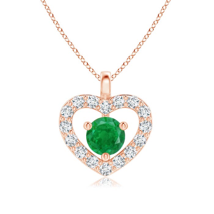 AA - Emerald / 0.15 CT / 14 KT Rose Gold