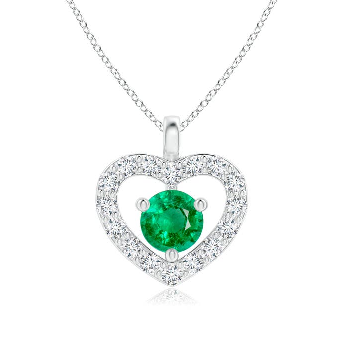 AAA - Emerald / 0.15 CT / 14 KT White Gold