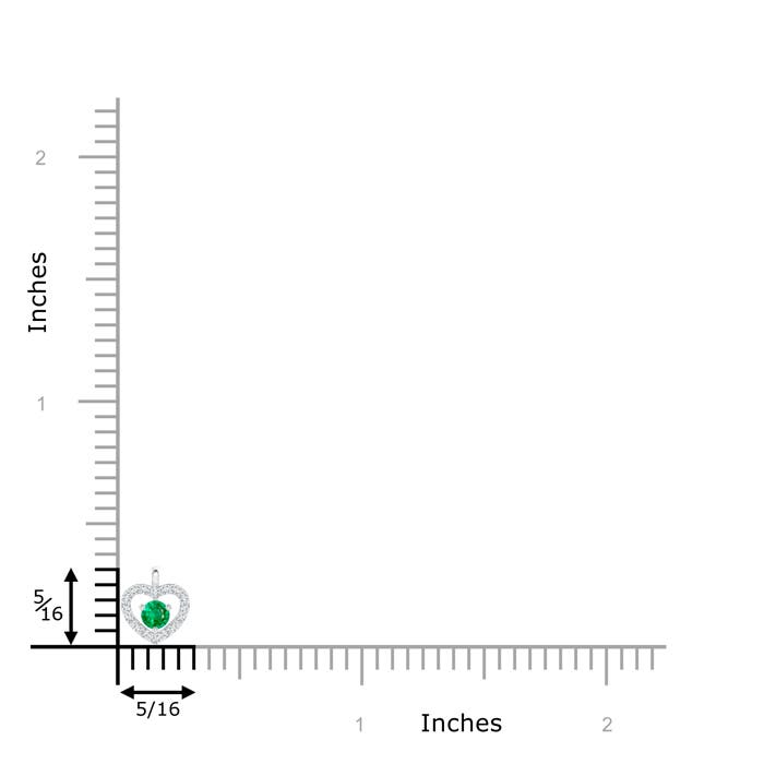 AAA - Emerald / 0.15 CT / 14 KT White Gold