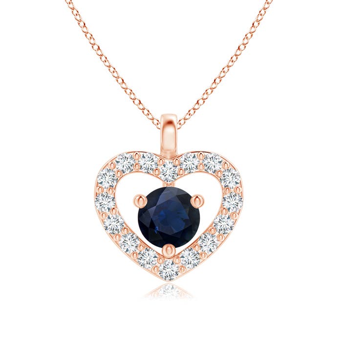 A - Blue Sapphire / 0.19 CT / 14 KT Rose Gold