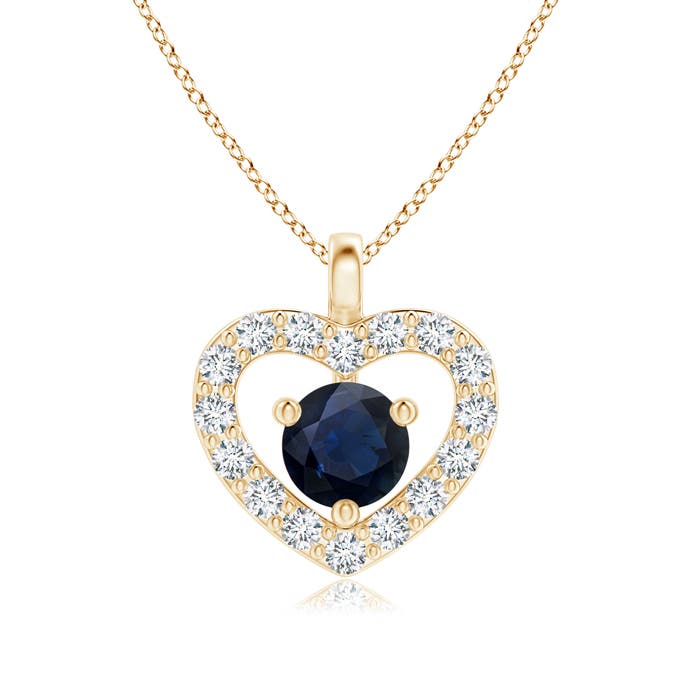 A - Blue Sapphire / 0.19 CT / 14 KT Yellow Gold