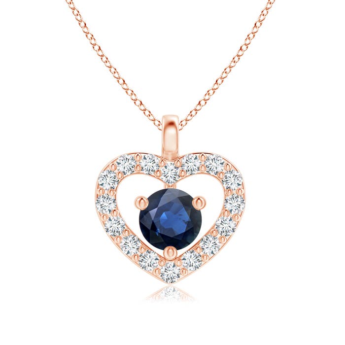 AA - Blue Sapphire / 0.19 CT / 14 KT Rose Gold