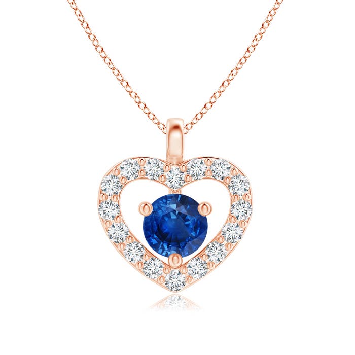 AAA - Blue Sapphire / 0.19 CT / 14 KT Rose Gold