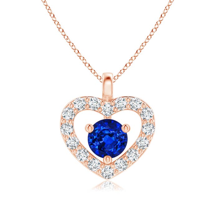 AAAA - Blue Sapphire / 0.19 CT / 14 KT Rose Gold