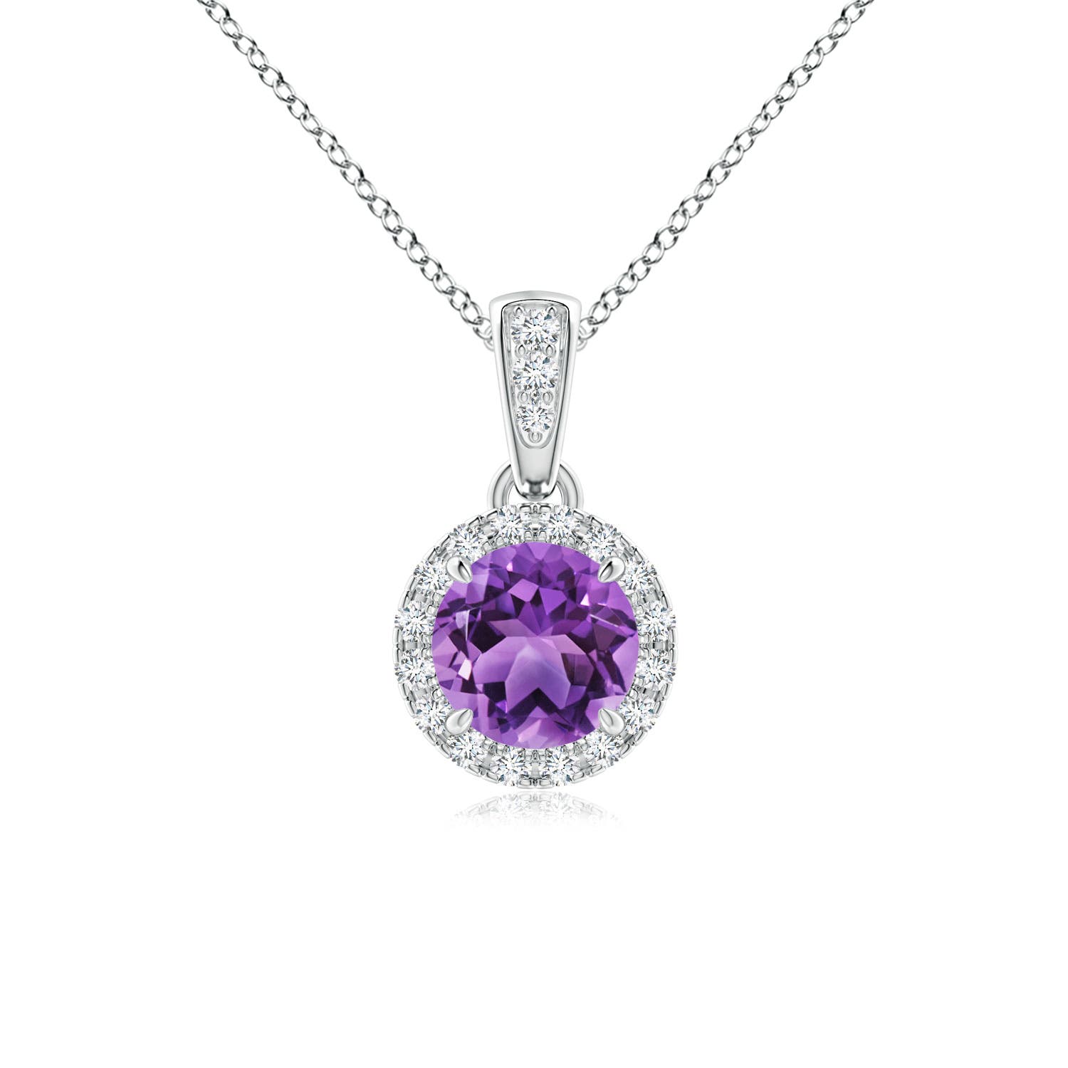 AA - Amethyst / 0.54 CT / 14 KT White Gold