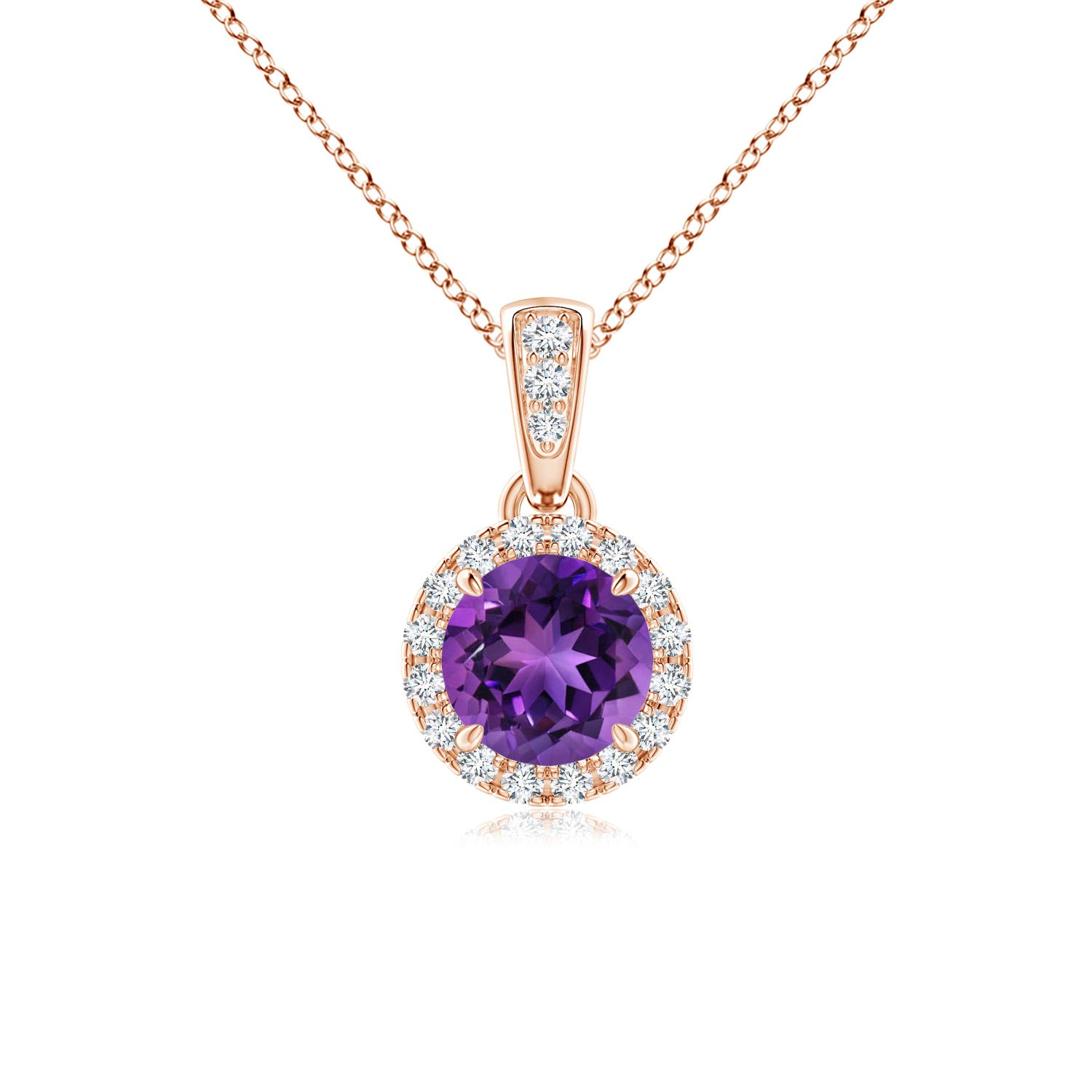 AAAA - Amethyst / 0.54 CT / 14 KT Rose Gold