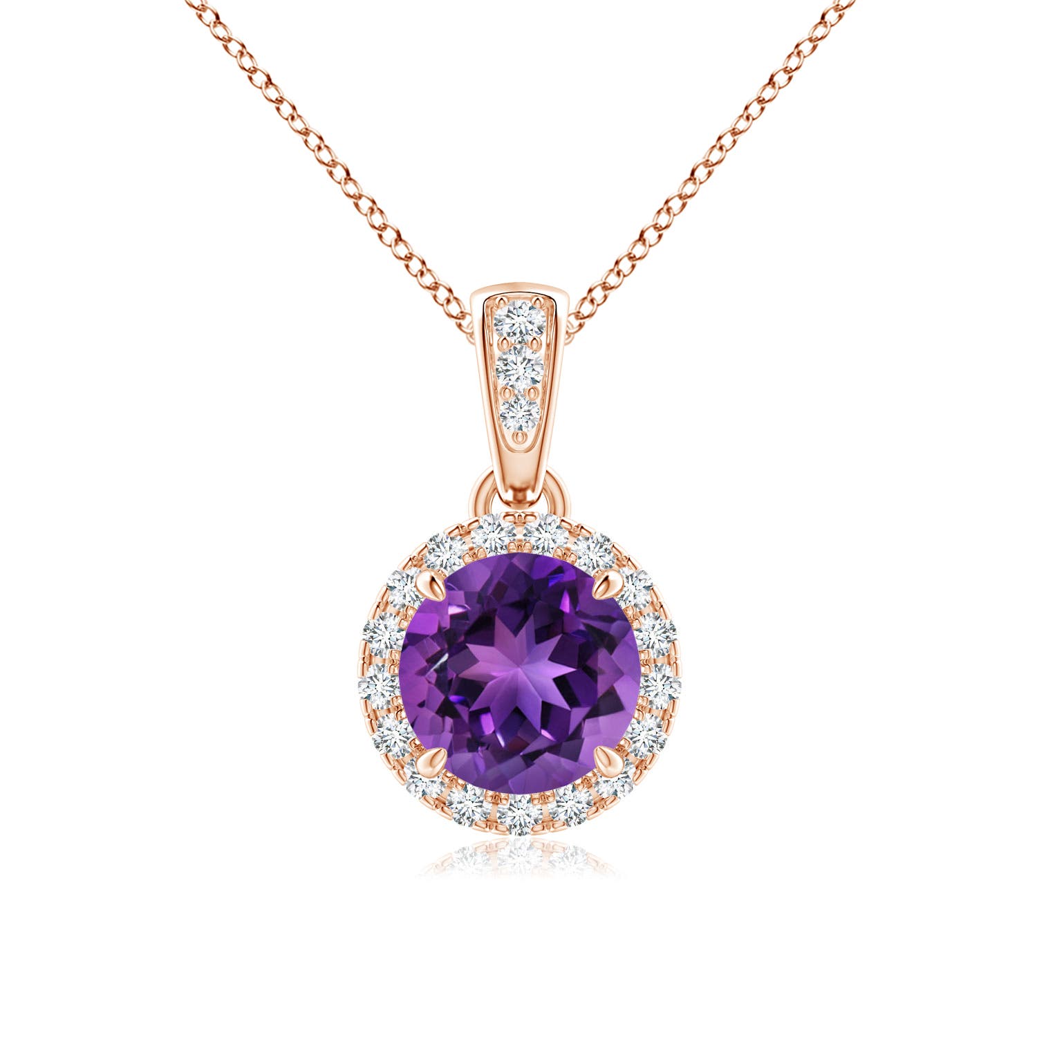 AAAA - Amethyst / 0.93 CT / 14 KT Rose Gold