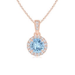 Round Aquamarine Halo Necklaces and Pendants