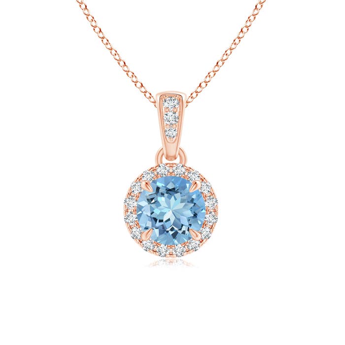 AAAA - Aquamarine / 0.48 CT / 14 KT Rose Gold