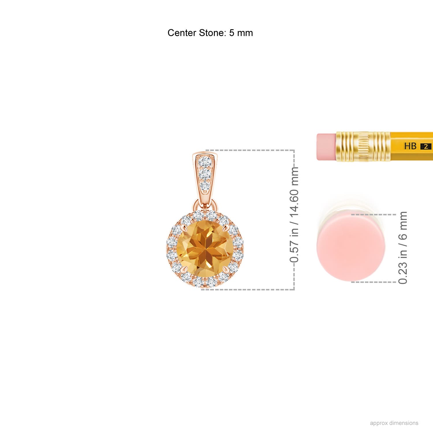 A - Citrine / 0.53 CT / 14 KT Rose Gold