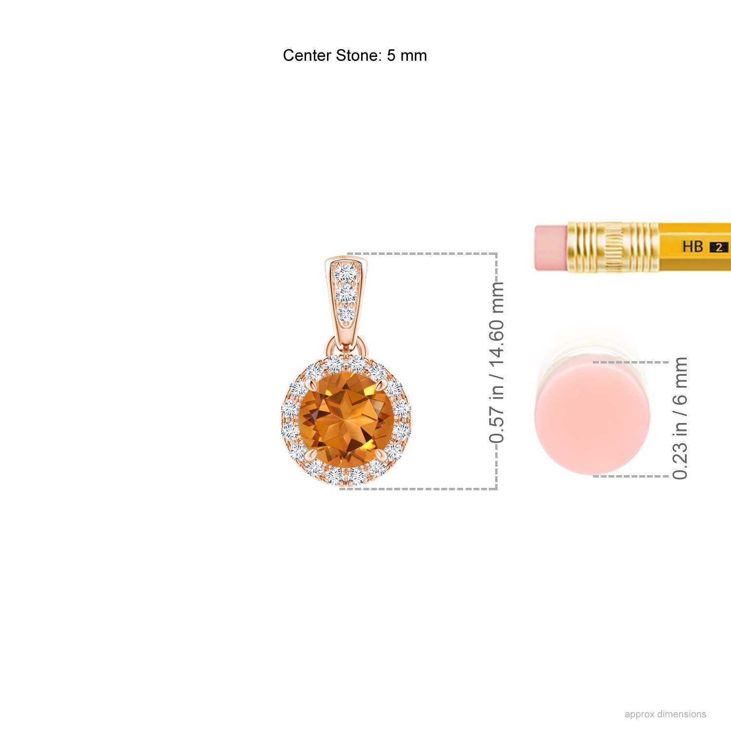 AAA - Citrine / 0.53 CT / 14 KT Rose Gold