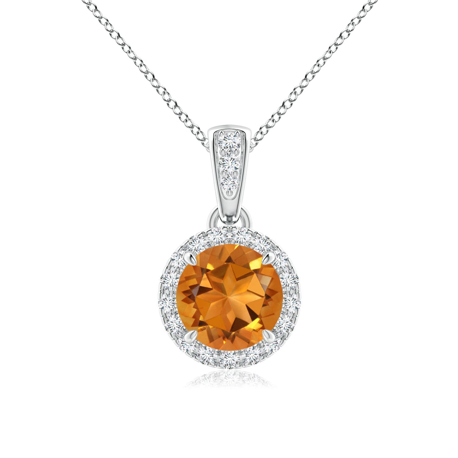 AAA - Citrine / 0.83 CT / 14 KT White Gold