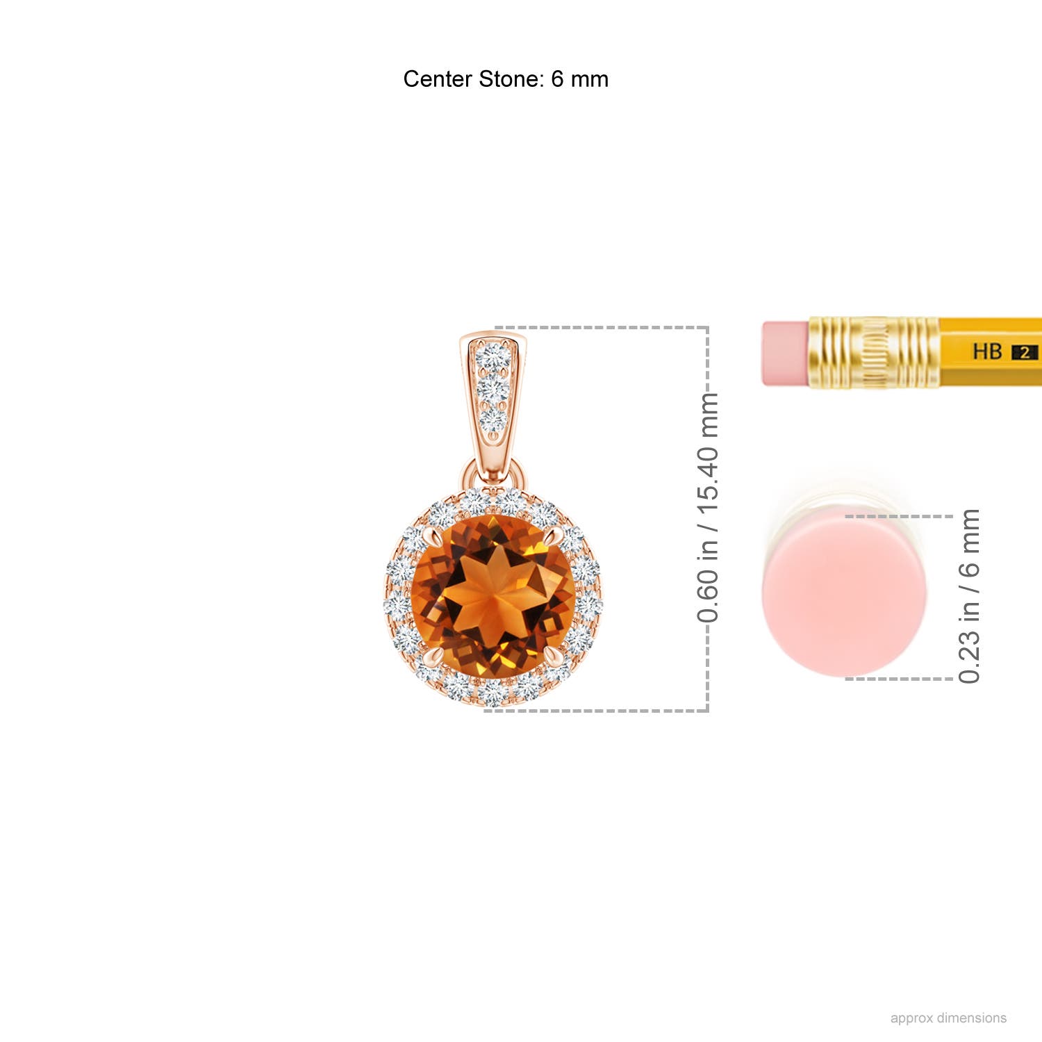 AAAA - Citrine / 0.83 CT / 14 KT Rose Gold