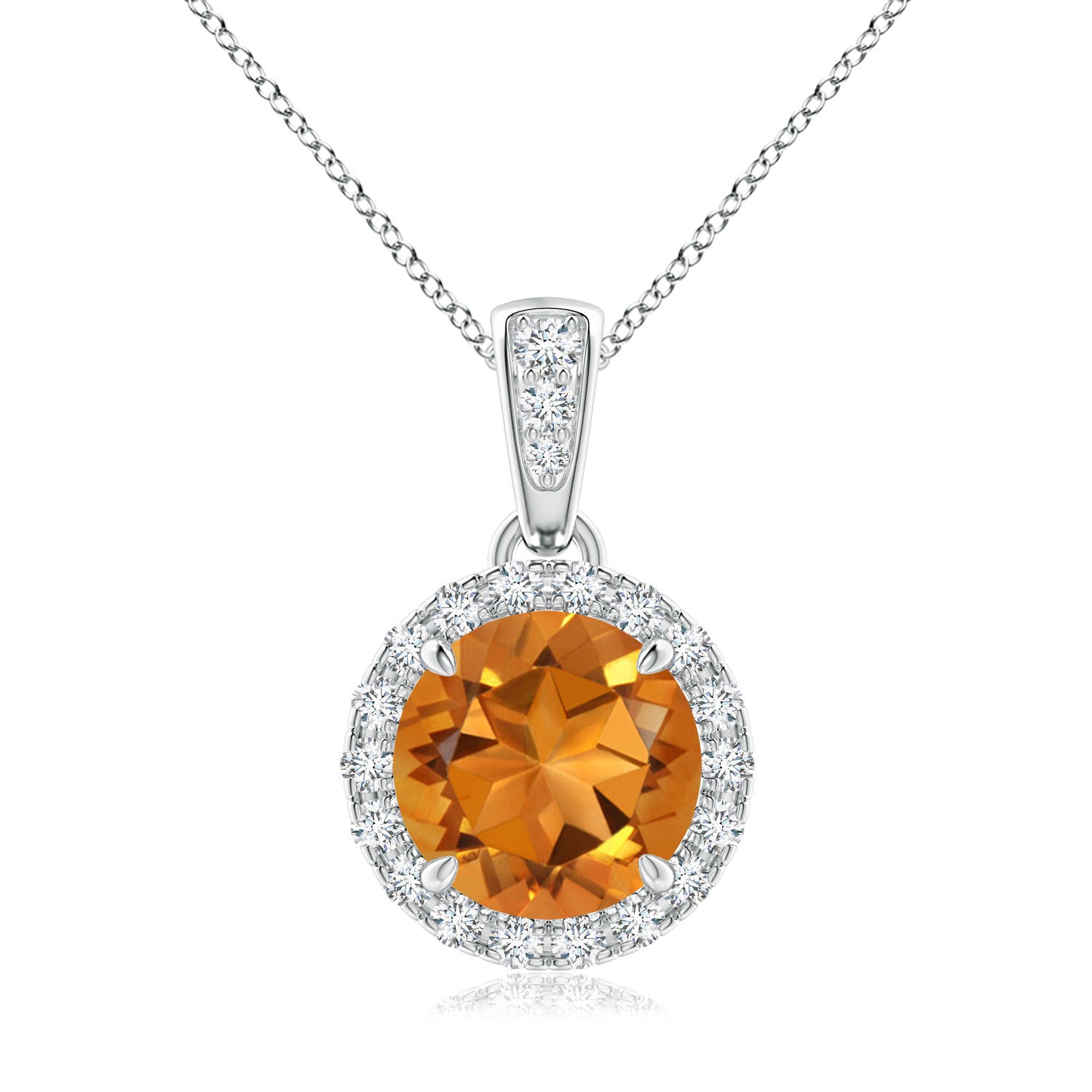 AAA - Citrine / 1.46 CT / 14 KT White Gold