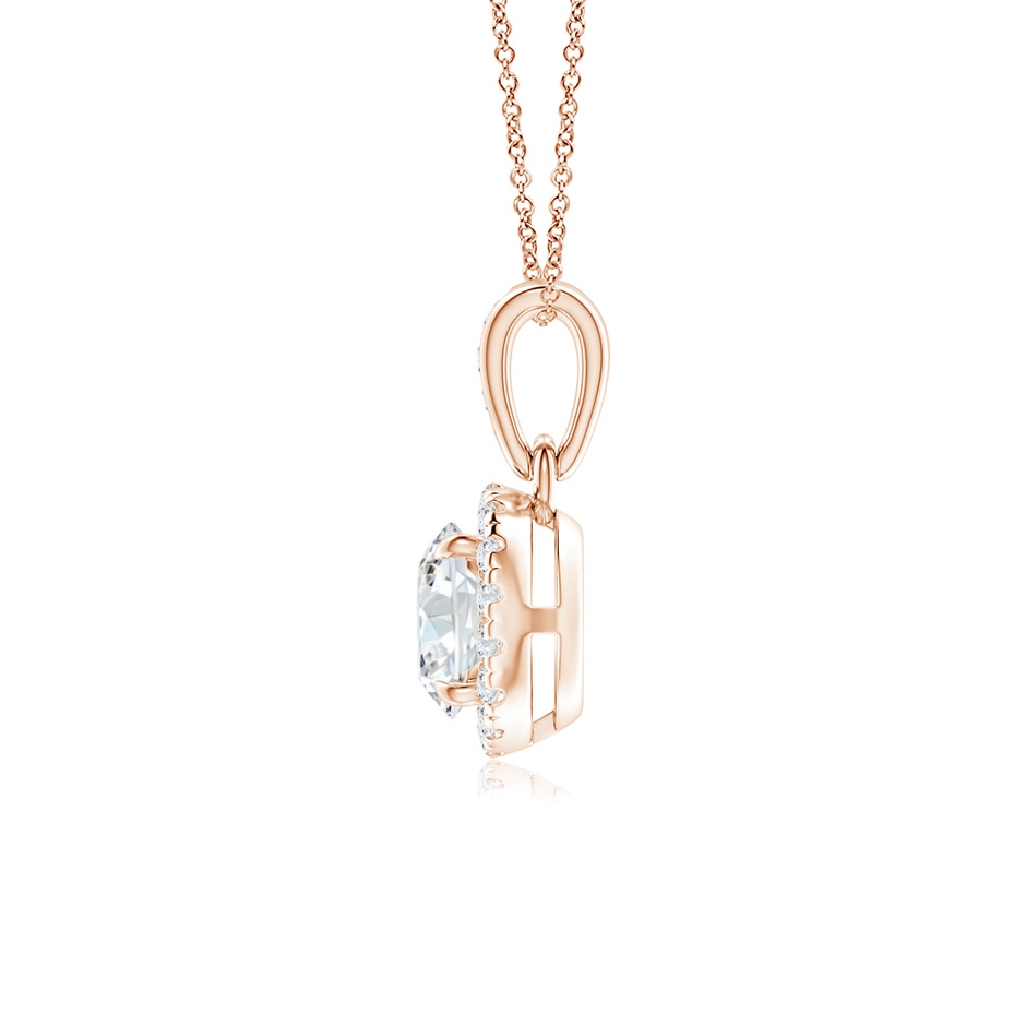 4.9mm GVS2 Claw-Set Round Diamond Halo Pendant in Rose Gold side-1