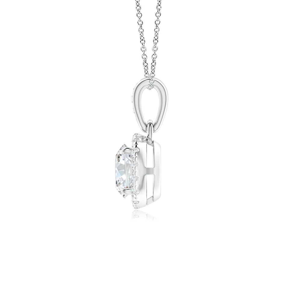 4.9mm GVS2 Claw-Set Round Diamond Halo Pendant in White Gold side-1