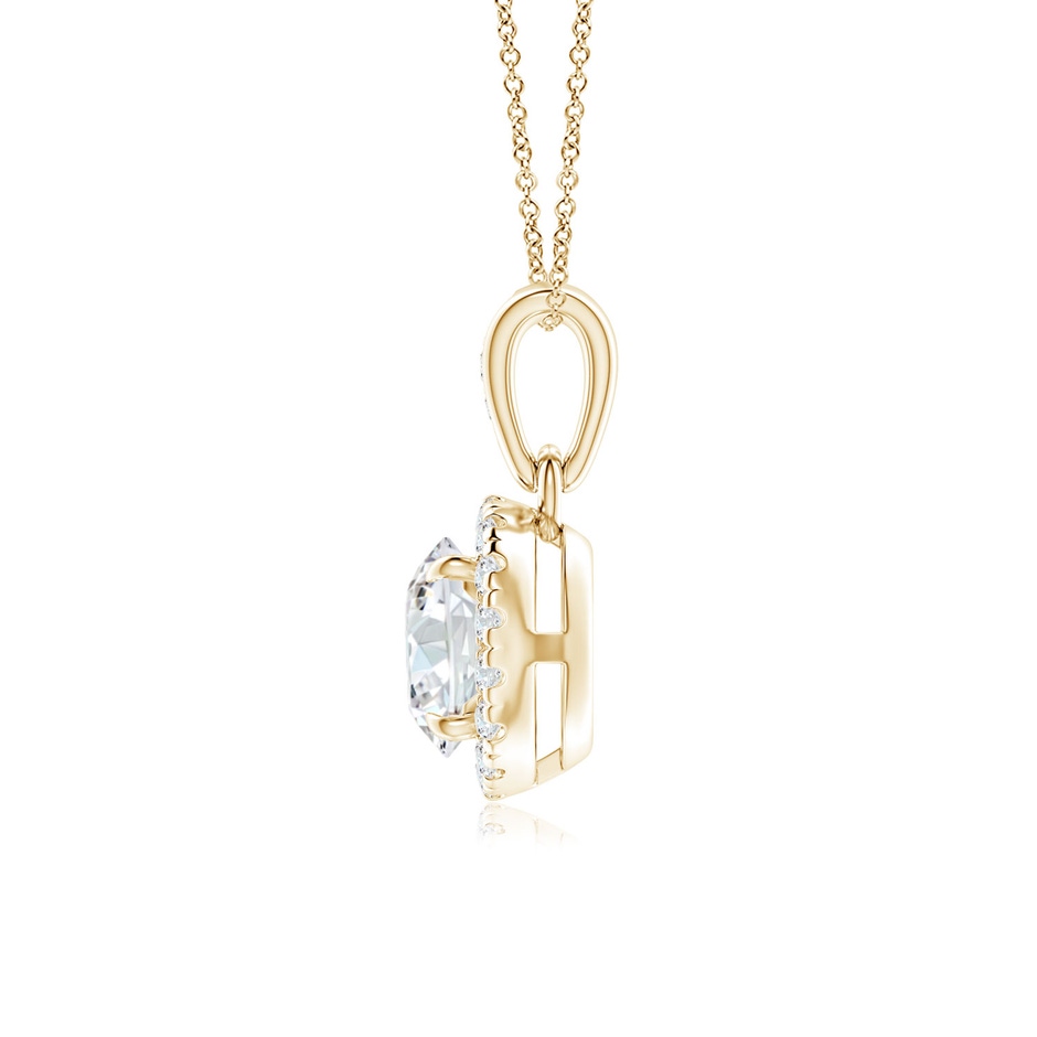 5.5mm GVS2 Claw-Set Round Diamond Halo Pendant in Yellow Gold side-1