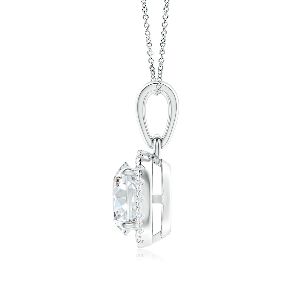6.4mm GVS2 Claw-Set Round Diamond Halo Pendant in White Gold - side_1