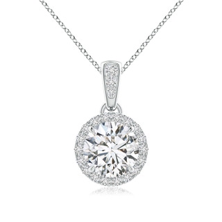 6.4mm HSI2 Claw-Set Round Diamond Halo Pendant in P950 Platinum