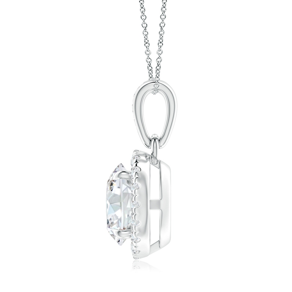 7.2mm GVS2 Claw-Set Round Diamond Halo Pendant in White Gold side-1