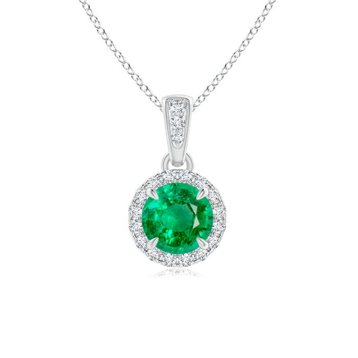 AAA - Emerald / 0.55 CT / 14 KT White Gold