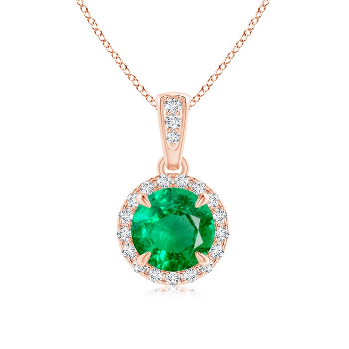 AAA - Emerald / 0.88 CT / 14 KT Rose Gold