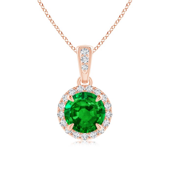 Premium - Lab-Grown Emerald / 0.88 CT / 14 KT Rose Gold