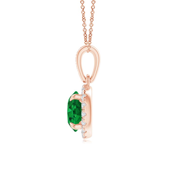 AAAA - Emerald / 0.88 CT / 14 KT Rose Gold