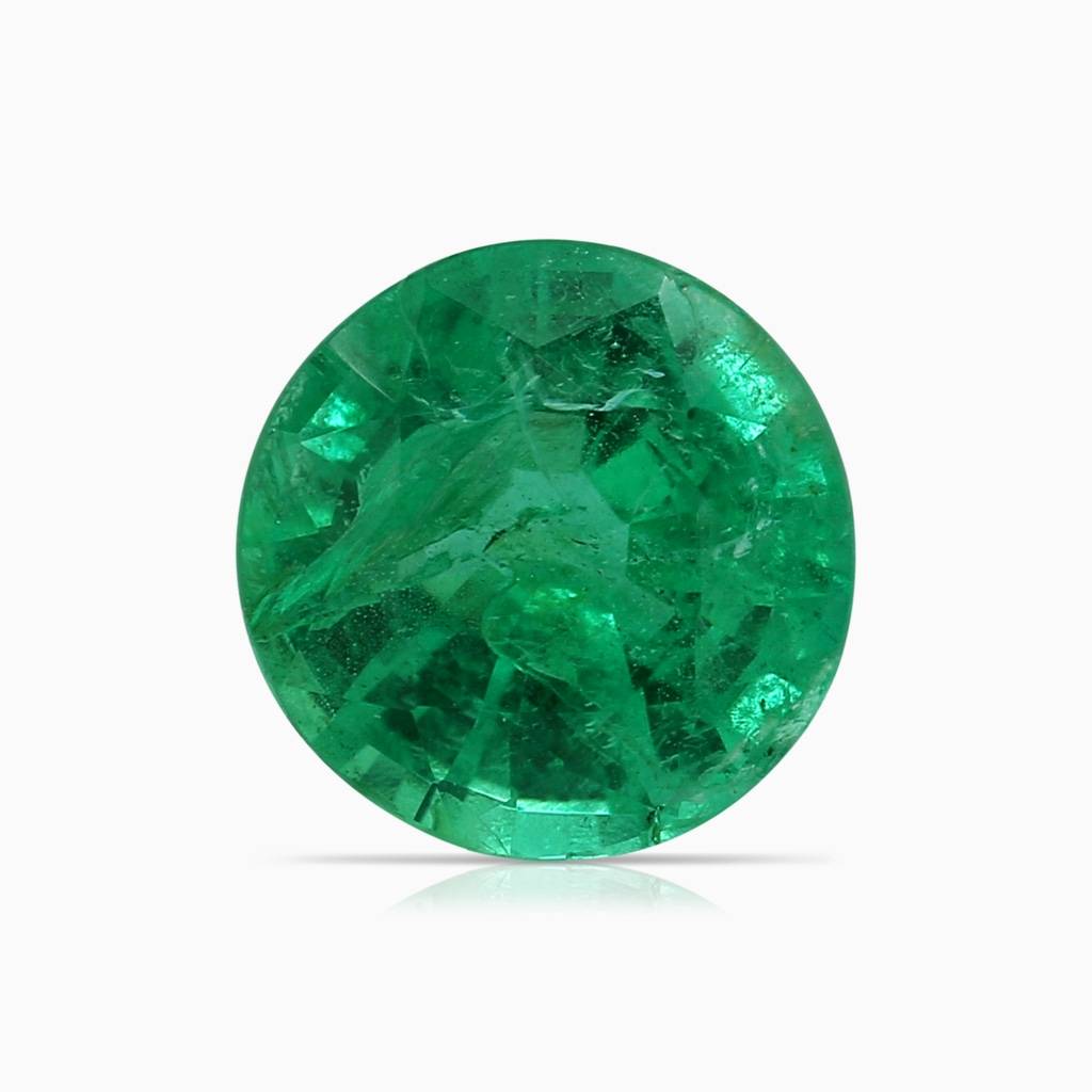 8.88x8.73x5.43mm AA GIA Certified Claw-Set Round Emerald with Diamond Halo Pendant in P950 Platinum Side 599