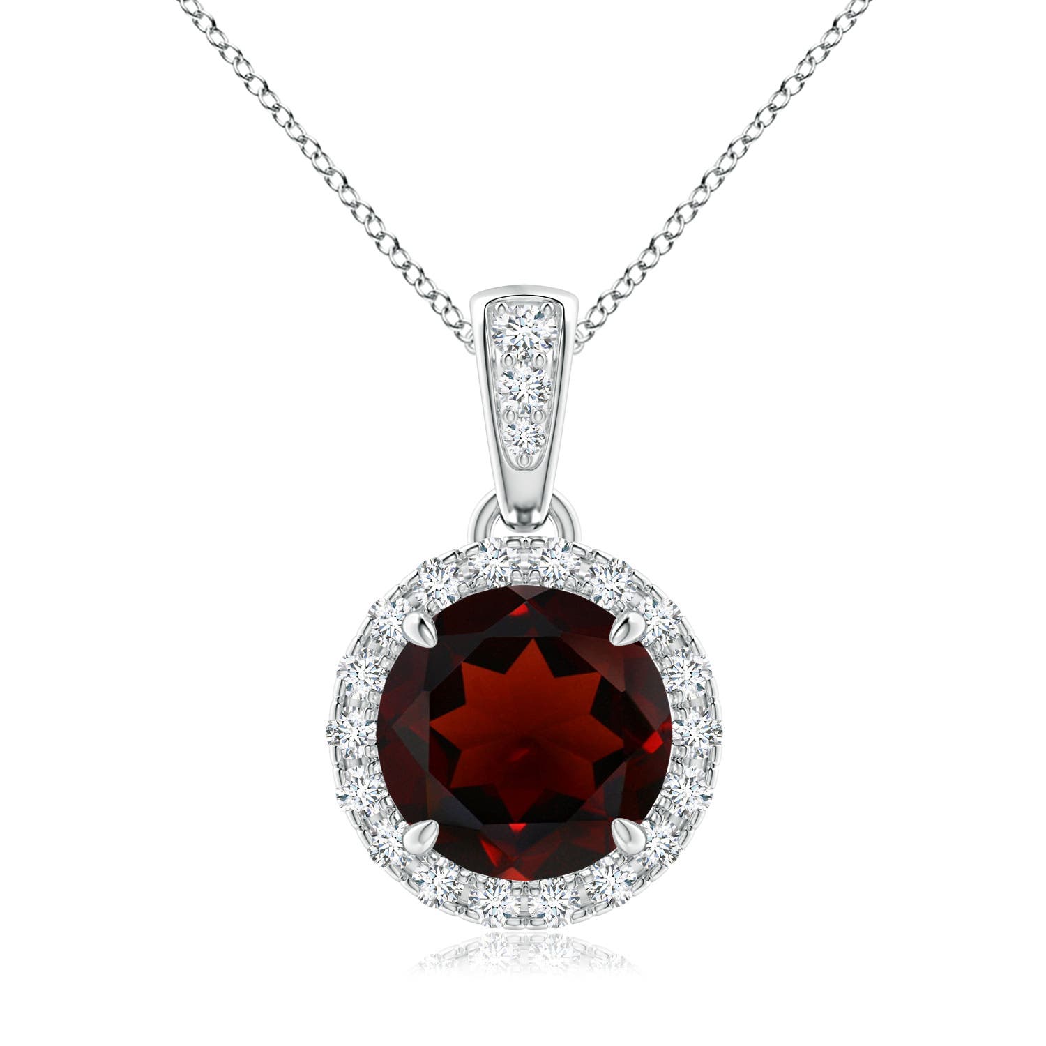 AA - Garnet / 1.71 CT / 14 KT White Gold