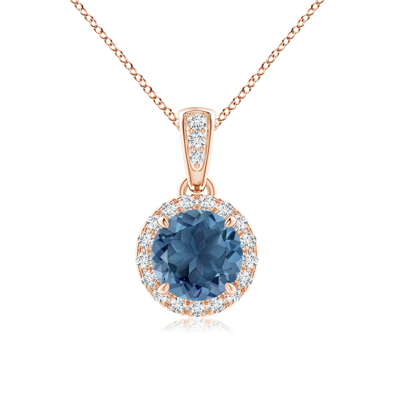 A - London Blue Topaz / 1.08 CT / 14 KT Rose Gold