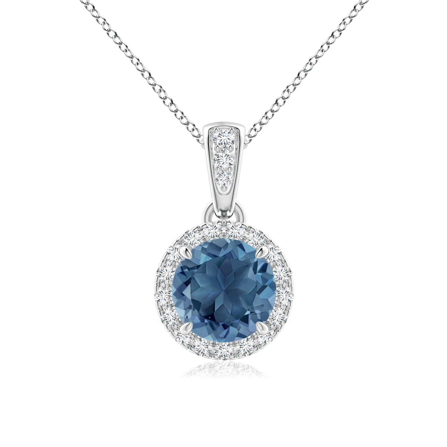 A - London Blue Topaz / 1.08 CT / 14 KT White Gold