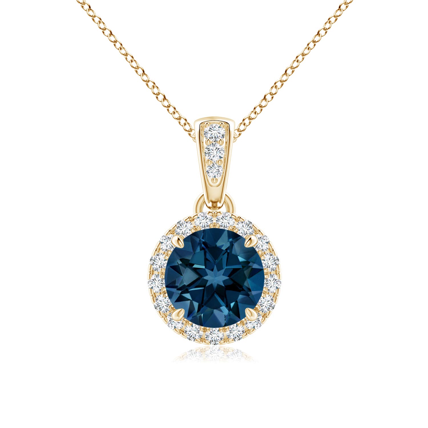 AAAA - London Blue Topaz / 1.08 CT / 14 KT Yellow Gold