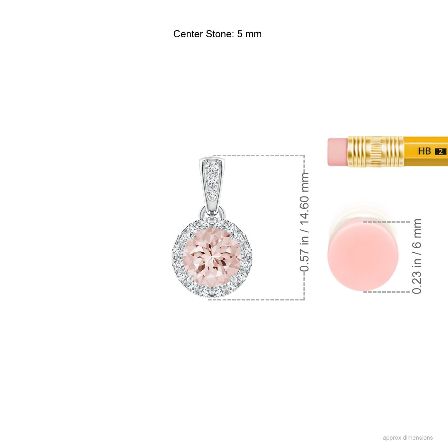 AA - Morganite / 0.5 CT / 14 KT White Gold