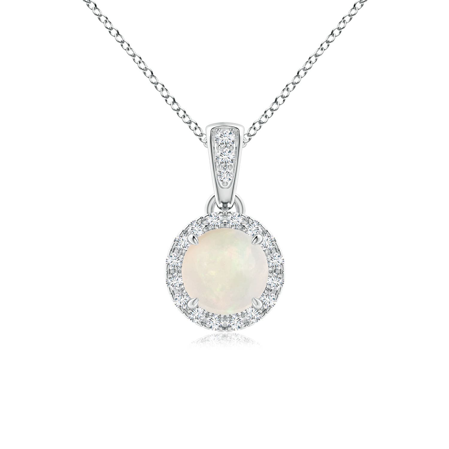 A - Opal / 0.41 CT / 14 KT White Gold