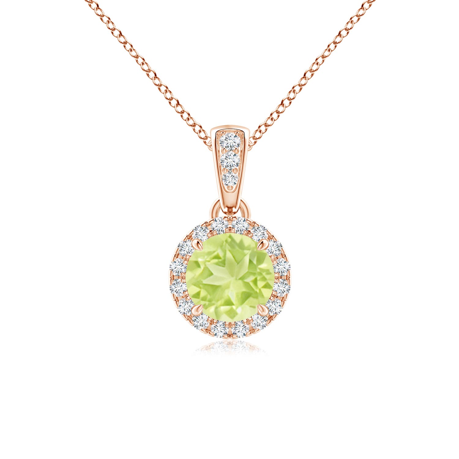 A - Peridot / 0.63 CT / 14 KT Rose Gold